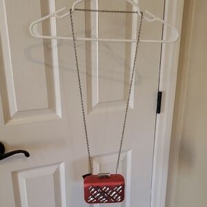 bebe Chic Melon and Silver Purse